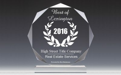 High Street Title Co Receives 2012 Best of Lexington Award